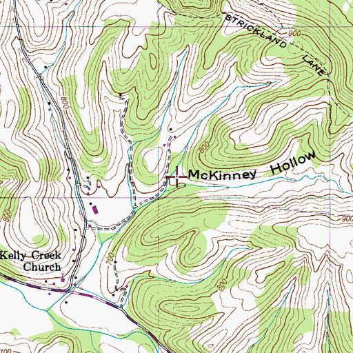 Topographic Map of McKinney Hollow, TN