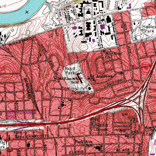 Topographic Map of McKissack School, TN