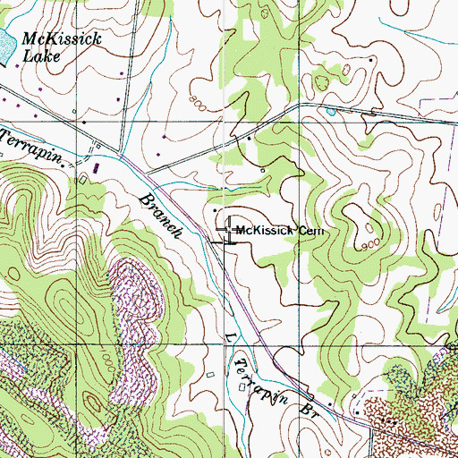 Topographic Map of McKissick Cemetery, TN