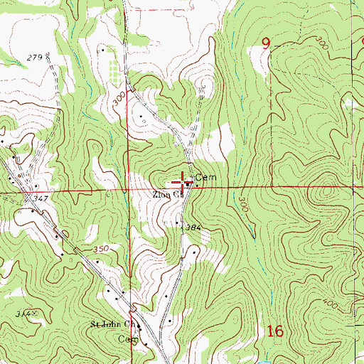 Topographic Map of Zion Church, AL