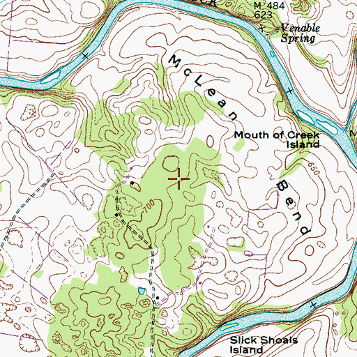 Topographic Map of McLean Bend, TN