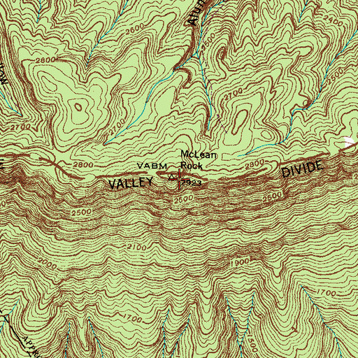 Topographic Map of McLean Rock, TN