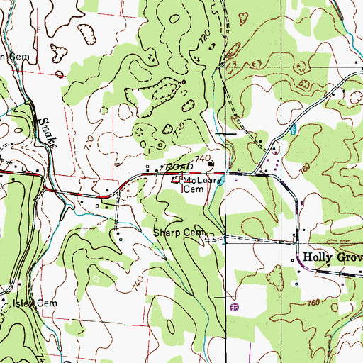 Topographic Map of McLeary Cemetery, TN