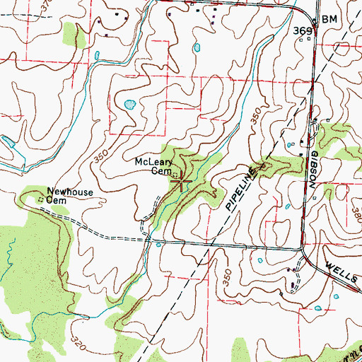 Topographic Map of McLeary Cemetery, TN