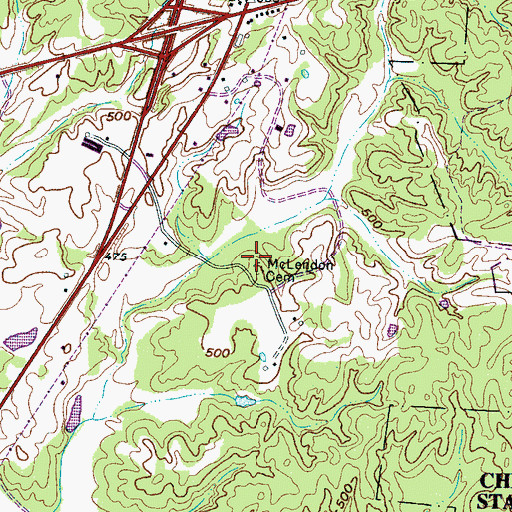 Topographic Map of McLendon Cemetery, TN