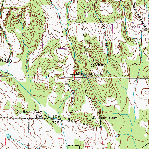 Topographic Map of McLester Cemetery, TN