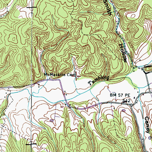 Topographic Map of McMackins Cemetery, TN