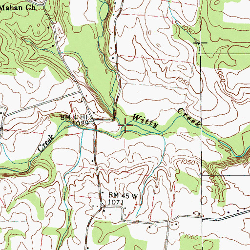 Topographic Map of McMahan Creek, TN