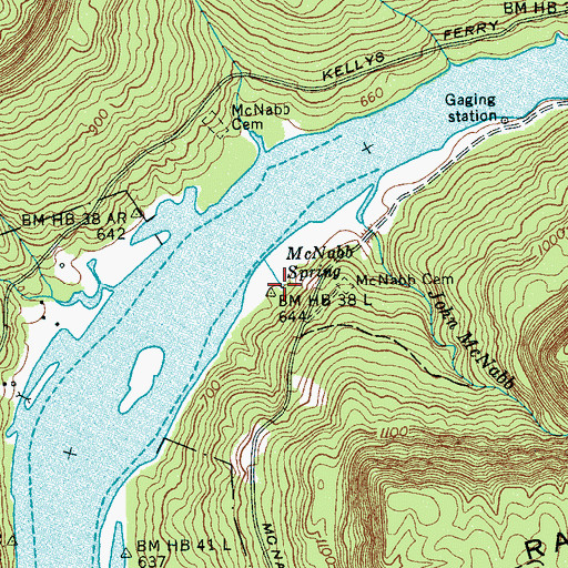 Topographic Map of McNabb Spring, TN