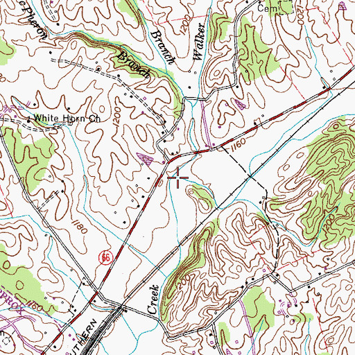 Topographic Map of McPheron Branch, TN