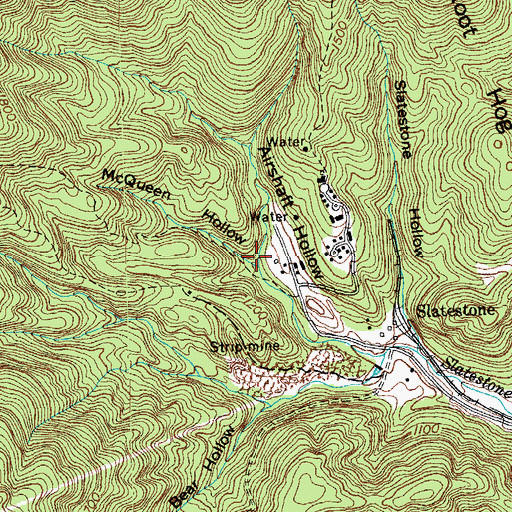 Topographic Map of McQueen Hollow, TN