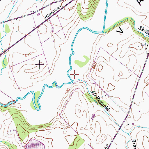 Topographic Map of McReynolds Branch, TN