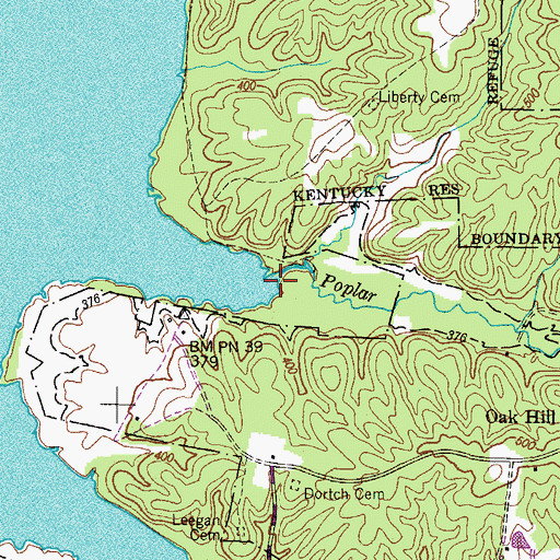 Topographic Map of McSwain Hollow, TN