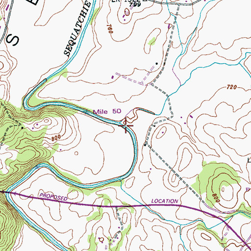 Topographic Map of McWilliams Creek, TN