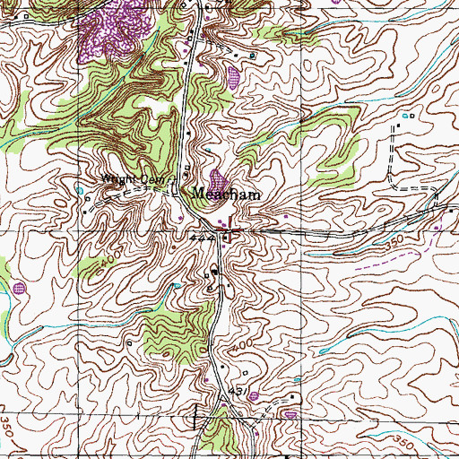 Topographic Map of Meacham, TN