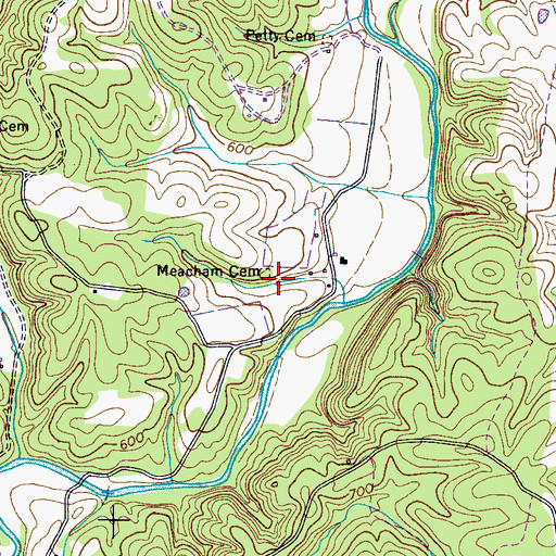 Topographic Map of Meacham Cemetery, TN