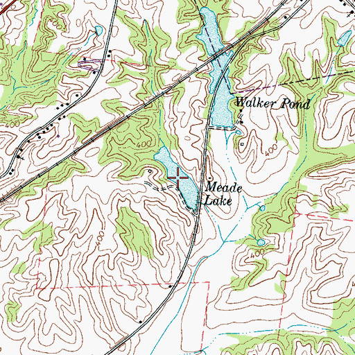 Topographic Map of Meade Lake, TN