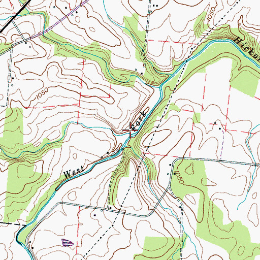 Topographic Map of Meadow Branch, TN