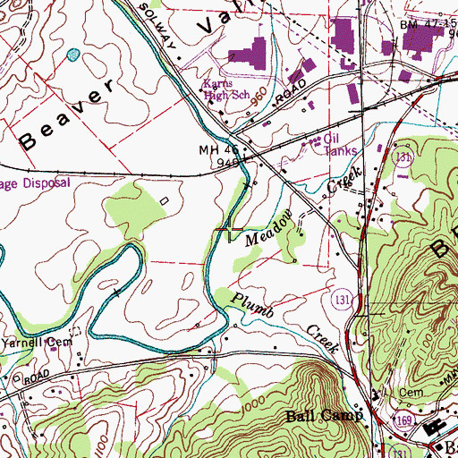 Topographic Map of Meadow Creek, TN