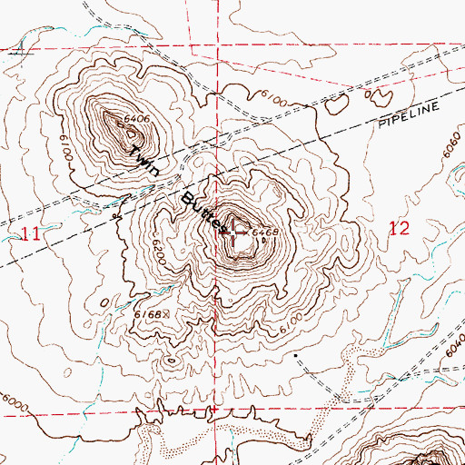 Topographic Map of Twin Buttes, AZ