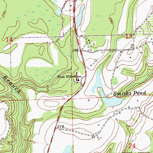 Topographic Map of Zion Hill Church, AL