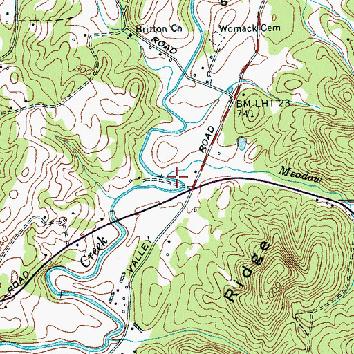Topographic Map of Meadow Fork, TN