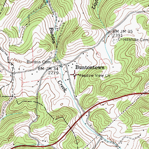 Topographic Map of Meadow View Church, TN
