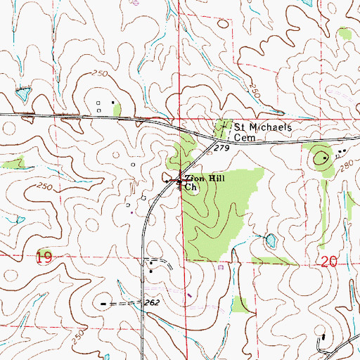 Topographic Map of Zion Hill Church, AL