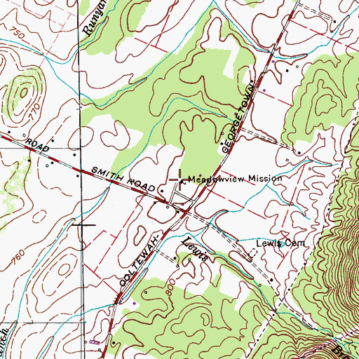 Topographic Map of Meadowview Mission, TN
