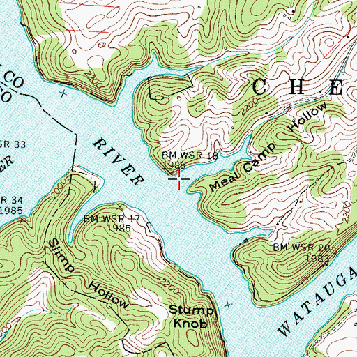 Topographic Map of Meal Camp Hollow, TN