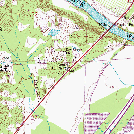 Topographic Map of Mount Zion African Methodist Episcopal Zion Church, AL