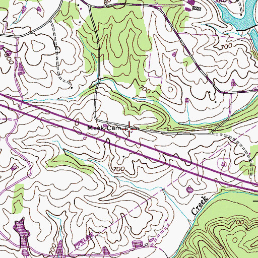 Topographic Map of Meek Cemetery, TN