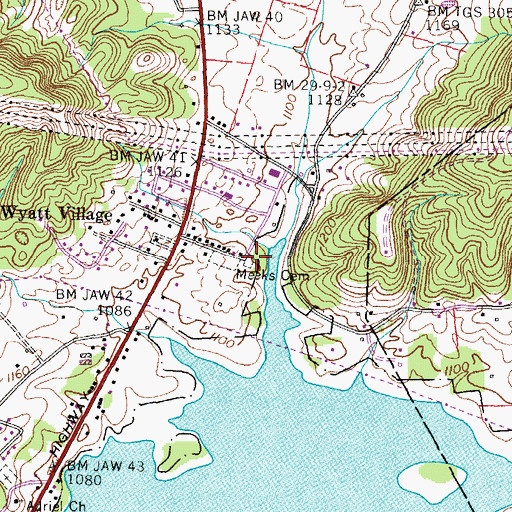 Topographic Map of Meeks Cemetery, TN