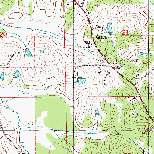 Topographic Map of Zion Hill School, AL