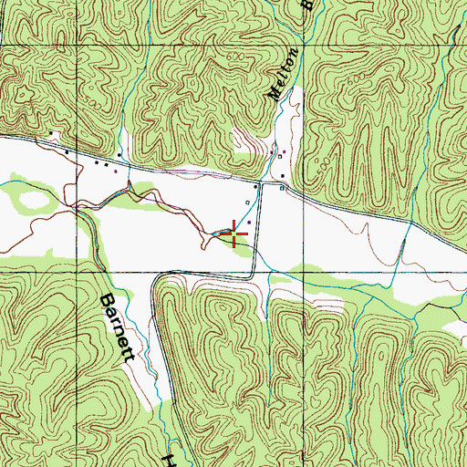 Topographic Map of Melton Branch, TN