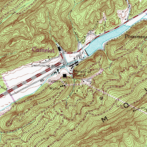 Topographic Map of Memorial Chapel, TN