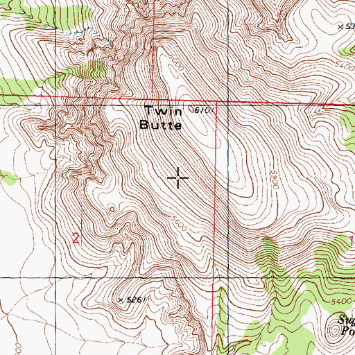 Topographic Map of Twin Butte, AZ