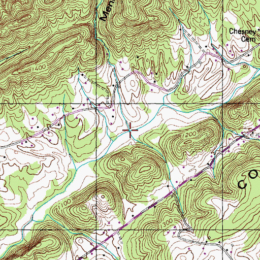 Topographic Map of Mendenhall Hollow, TN