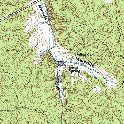 Topographic Map of Meredith Hollow, TN