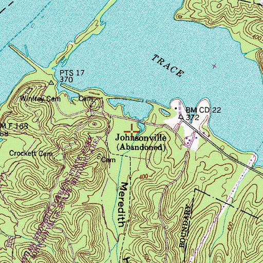 Topographic Map of Meredith Hollow, TN