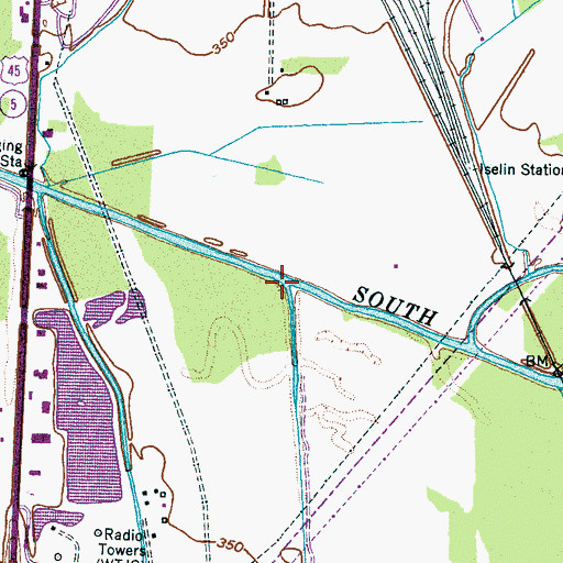 Topographic Map of Meridian Creek, TN