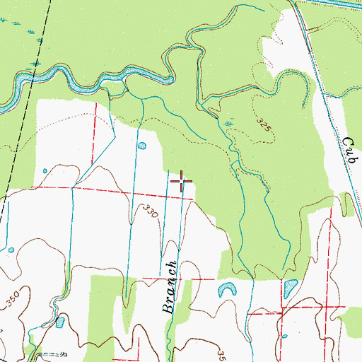 Topographic Map of Meriweather Branch, TN