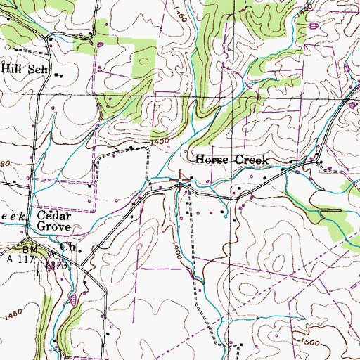 Topographic Map of Miami Branch, TN