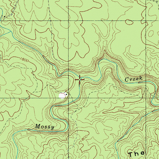 Topographic Map of Middle Creek, TN