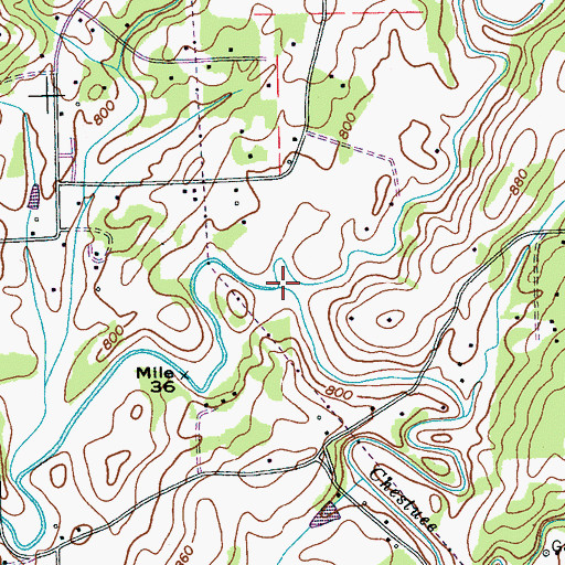 Topographic Map of Middle Creek, TN