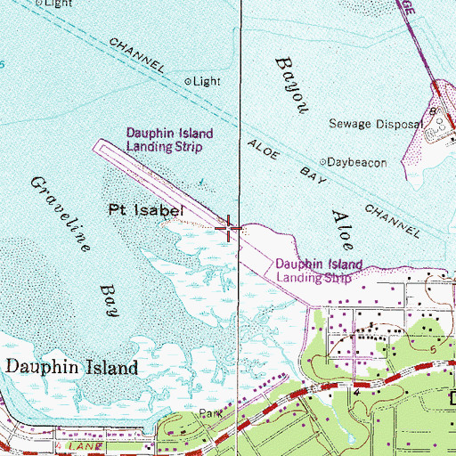 Topographic Map of Jeremiah Denton Airport, AL