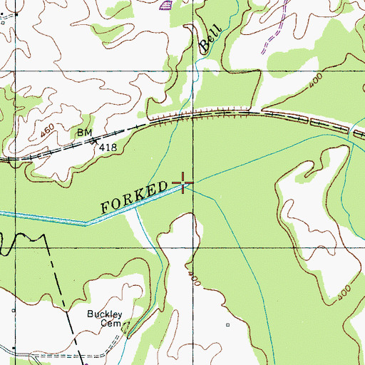 Topographic Map of Middle Fork Creek, TN