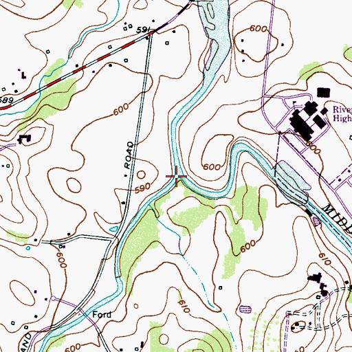Topographic Map of Middle Fork Stones River, TN
