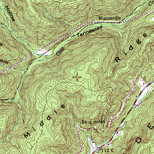 Topographic Map of Middle Ridge, TN