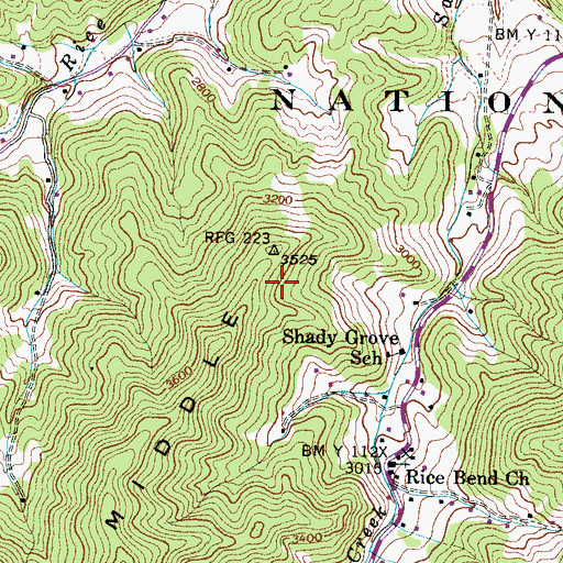 Topographic Map of Middle Ridge, TN